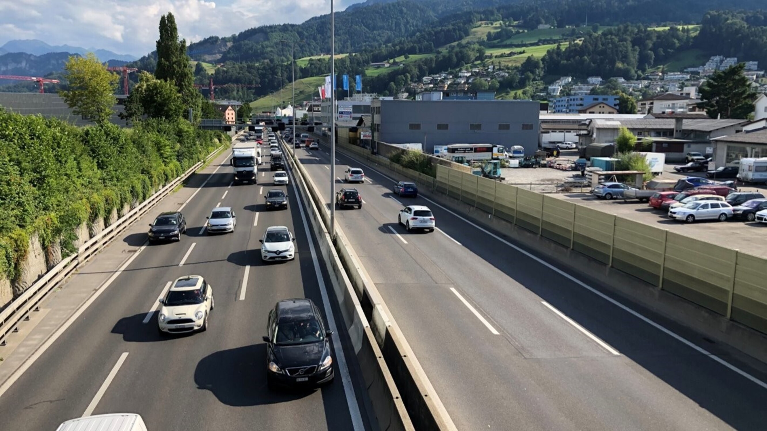 Autobahn A2 in Luzern-Süd